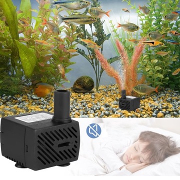 Мини бесшумный светодиодный насос для перекачки 350л/ч 5Вт с 4-мя светодиодными аквариумными фонтанами