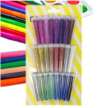 ZESTAW BROKAT SYPKI 24 KOLORY DO PRAC PLASTYCZNYCH