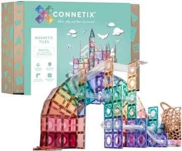 CONNETIX KLOCKI MAGNETYCZNE KULODROM TOR BALL RUN PASTEL 106 ELEMENTÓW