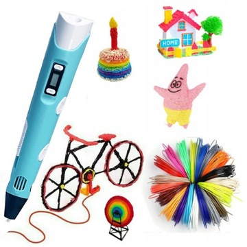 DŁUGOPIS DRUKARKA 3D PEN ZESTAW WKŁADY 9 METRÓW