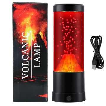 LAMPA LAWA DEKORACYJNA LAMPKA LAVA MAGMA STOJĄCA CZERWONA PREZENT USB