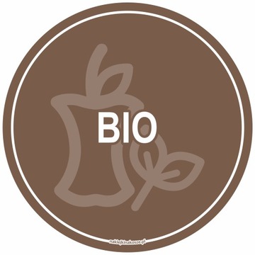 Naklejka okrągła KOSZ SEGREGACJA śmieci BIO 30cm