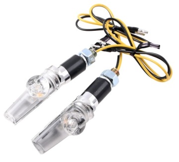 KIERUNKOWSKAZY CHROM LED ELASTYCZNE UNIWERSALNE GWINT M8 MOCNE ŚWIATŁO