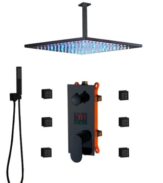 ZESTAW PODTYNKOWY HYDROMASAŻ DESZCZOWNICA LED 30CM