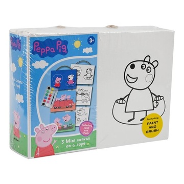 Mini płótno obrazki Świnka Peppa 3 szt 17,5x12,5cm (z pędzlem i farbami) 3+
