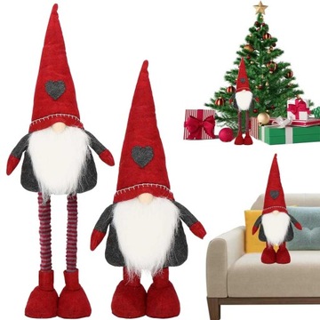 SKRZAT GNOM ŚWIĄTECZNY MIKOŁAJ NA ŚWIĘTA TELESKOPOWY STOJĄCY 50 - 90 CM