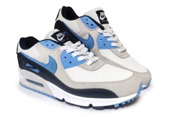 BUTY SPORTOWE MĘSKIE NIKE AIR MAX 90 WHITE UNIVERSITY BLUE DQ4071-101 r 41