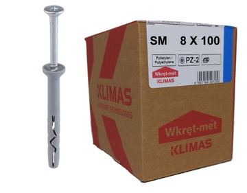 KOŁKI SZYBKIEGO MONTAŻU WKRĘT-MET SM 8X100 100 szt