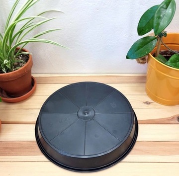 Подставка для цветочного горшка, диаметр 25 см, черная - УПАКОВКА 10 ШТ.