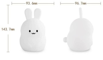 НОЧНИК ДЛЯ ДЕТЕЙ КРОЛИК, ЦВЕТНОЙ СИЛИКОНОВЫЙ С ДИСТАНЦИОННЫМ RGB СВЕТОДИОДОМ SOFT