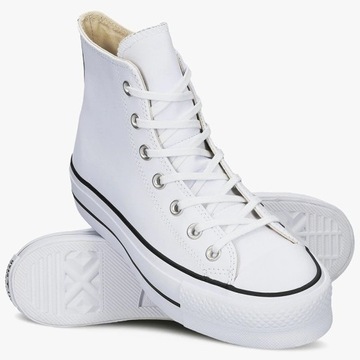 Converse All Star buty trampki białe platforma 36
