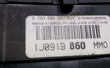 0263604001 PŘÍSTROJOVÁ DESKA 1.4 16V 55 1998 VW GOLF IV VARIANTA (1J5)