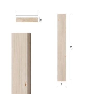 Sztachety drewniane 70CM W3 różne wzory, SUCHE, świerk, deska strugana