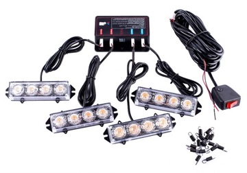 LAMPY OSTRZEGAWCZE STROBOSKOPY DIODOWE KOGUTY LED POMOC DROGOWA