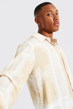 BOOHOO MAN Koszula w stylu barokowym wzorzysta L