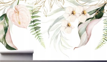 Фотообои ЛИСТЬЯ И ЦВЕТЫ ДЖУНГЛЕЙ 370x250