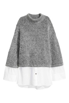 Sweter wełniany z koszulą H&M XS