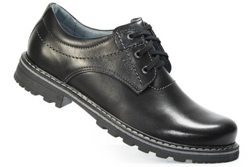 Buty trapery męskie skórzane czarne KamPol r.40