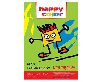 Blok techniczny A3 kolorowy 170g/10 Happy Color