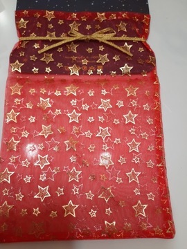 WORECZEK Z ORGANZY DŁUŻSZY 33x15 CM CZERWIEŃ