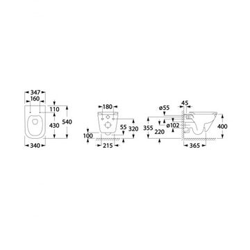 ПОДВЕСНОЙ УНИТАЗ БЕЗОБОДКИ С КВАДРАТНЫМ СИДЕНЬЕМ ROCA GAP