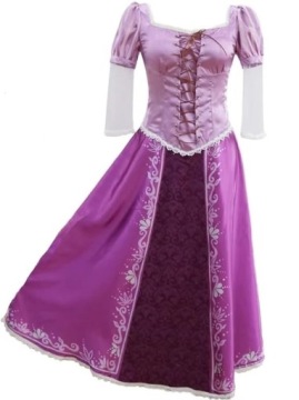 НАРЯД РАПУНЦЕЛЬ КОСПЛЕЙ ПЛАТЬЕ КОСТЮМ ДЛЯ ВЗРОСЛЫХ M/L 164/170 КОМПЛЕКТ