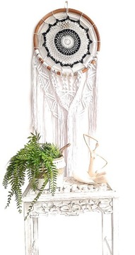 PIĘKNY ŁAPACZ SNÓW/RÓŻ/ BOHO /KORONKA/szydełko