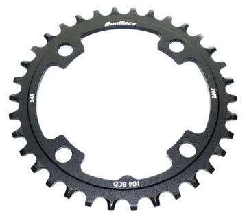 Zębatka SunRace MX04 34T BCD104 45g XC MTB ENDURO