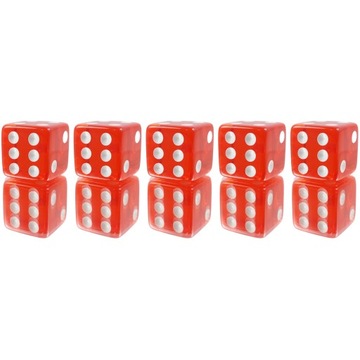 ZESTAW 5 KOSTEK K6 RPG RUMIENIEC KOŚĆ 1,6 CM