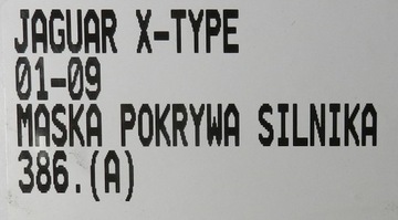 JAGUAR X-TYPE 01-07 KAPOTA KRYT MOTORU MŘÍŽKA MASKA