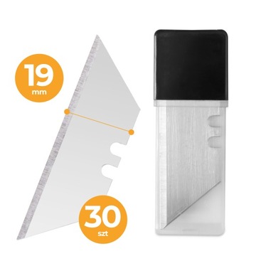 30x Ostrza Wymienne TRAPEZOWE 19 mm ZAPAS Noża Nożyka Cięcia OSTRE Stalowe