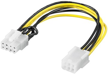 Kabel AKYGA Adapter PCI Express 6 pin F do 8 pin M