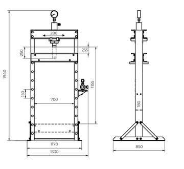 Мастерская пресса 75 тонн Holzmann WP75CO Press 75t Skok 250mm