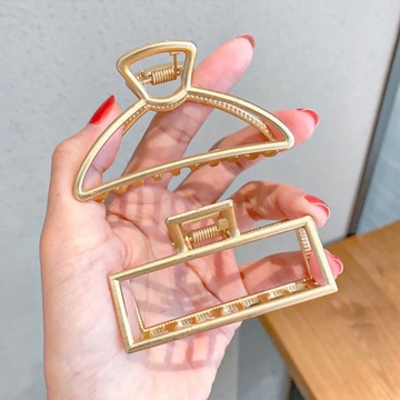 KLAMRA DO WŁOSÓW SZCZĘKA ZŁOTA METALOWA