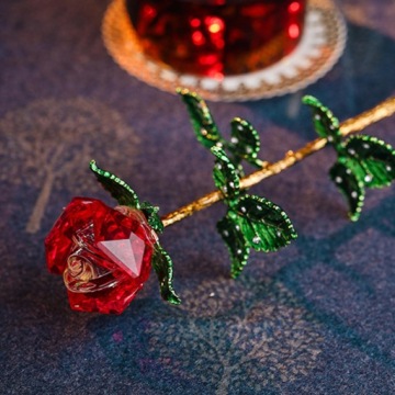 Искусственная роза кристалл цветок украшения Кристалл коллекция Подарочные статуэтки красный