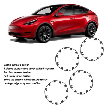 24X ЗАЩИТА КОЛЕСНОГО ОБОДА НАШИВКА КОЛЕСНОГО КОЛПАКА ДЛЯ МОДЕЛИ TESLA Y PERFORMAN