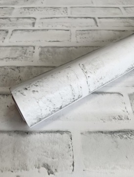 САМОКЛЕЯЩИЕСЯ ОБОИ СЕРЫЙ КИРПИЧ БЕЛЫЙ ЗАТИР T06