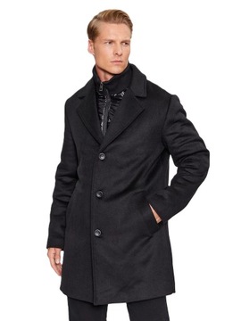 GUESS COAT - PŁASZCZ CZARNY MĘSKI XL