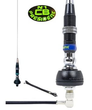 ANTENA CB PRESIDENT IOWA MONTAŻOWA 102CM PIERŚCIENIE INOX