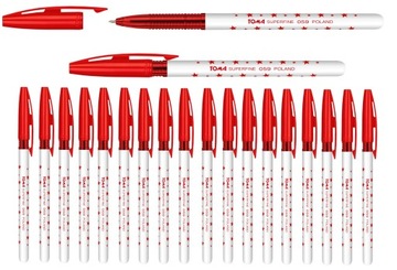 20 x DŁUGOPIS W GWIAZDKI TOMA TO-059 SUPERFINE CZERWONY
