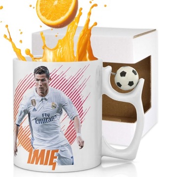 KUBEK PIŁKARZA UCHWYT PIŁKA CR7 RONALDO REAL PREZENT DLA DZIECKA IMIĘ Y4