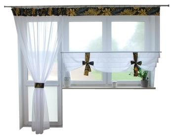Komplet balkon panel ekran rolety liście Firanka Ala k.280