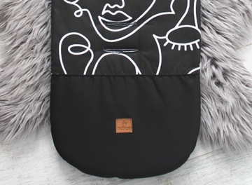 Wkładka do wózka spacerówki czarna wodoodporny podnóżek Mask XL 90 cm