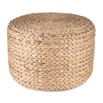 OKRĄGŁY DEKORACYJNY PUF PUFA BOHO Z HIACYNTU WODNEGO 45x45x30 cm