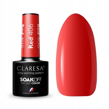 CLARESA LAKIER HYBRYDOWY RED 406 5G CZERWONY