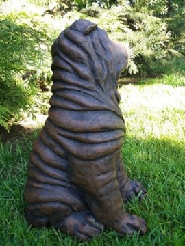 Shar Pei Brązowy Figurka Betonowa Ogrodowa Figura