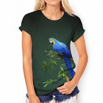 Fashion T-shirts For Women Gradient Parrot Tops Te