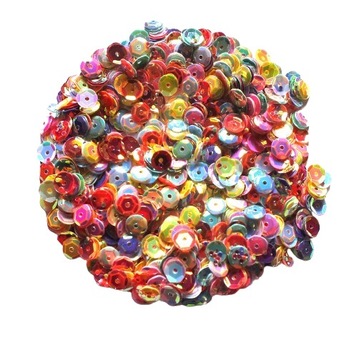 CEKINY OPALIZUJĄCE łamane 6 mm 15 g MULTIKOLOR.