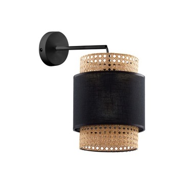 + Gratis. TK Lighting Boho kinkiet ratan, czarny