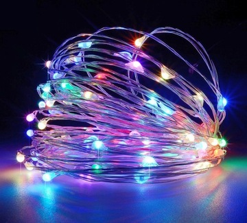 LAMPKI 20 MIKRO LED NA BATERIE DRUCIK MULTI KOLOR